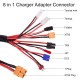 RJX 1pcs 8 in 1 XT60 Plug to XT60/T/JST/EC3/TRX/TAMIYA/FUTABA/MINI TAMIYA Plug Charger Adapter Cable for IMAX B6 ISDT Charger