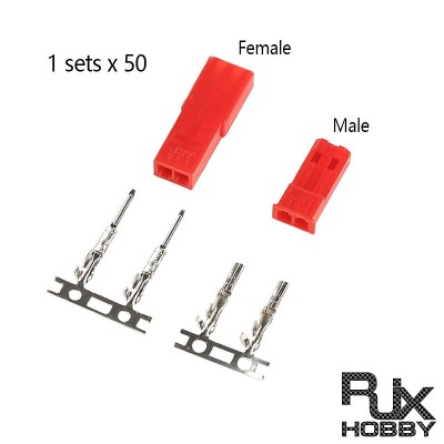 RJX 50 sets 2.54mm 2 Pin JST Connector Plug Jack Female Male Housing Plug Jumper Crimp Terminal Wire Connector