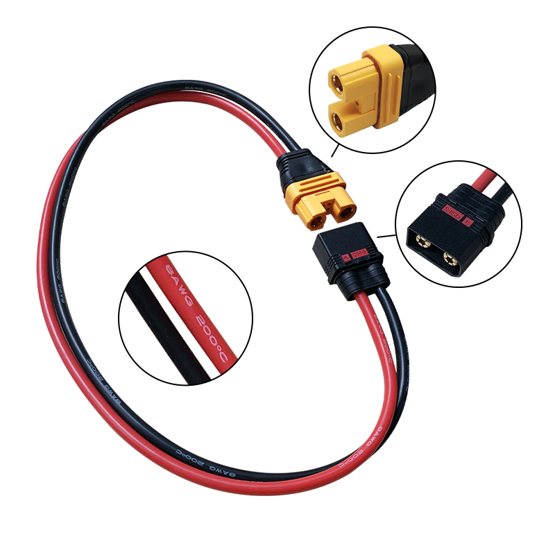 RJXHOBBY 1pcs QS8-S Male to AS150U Female 8AWG Conversion Line for RC Agriculture UAV Lipo Battery ESC Balance Charger