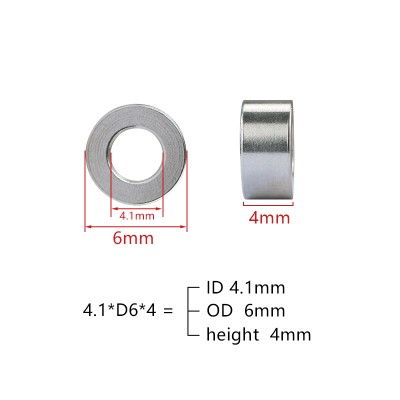 RJX 50pcs Aluminum washer bushing gasket (ID4.1mm OD6.0mm)