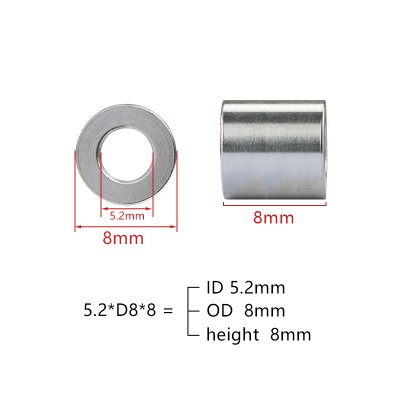 RJX 50pcs Aluminum washer bushing gasket (ID5.2mm OD8.0mm)