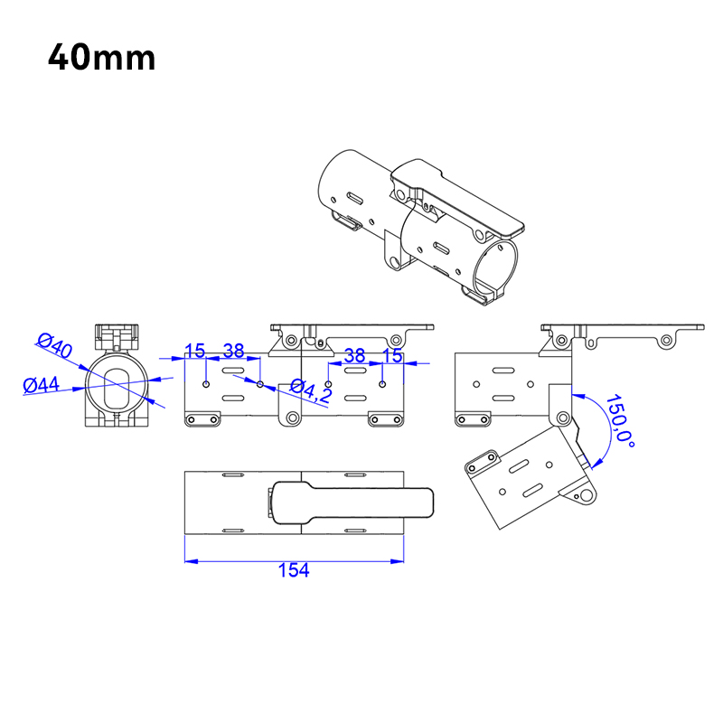 RJXHOBBY 1pcs 30 / 40 / 45 / 50mm V2 Quick remove folding arm for Plant Protection UAV Multicopter