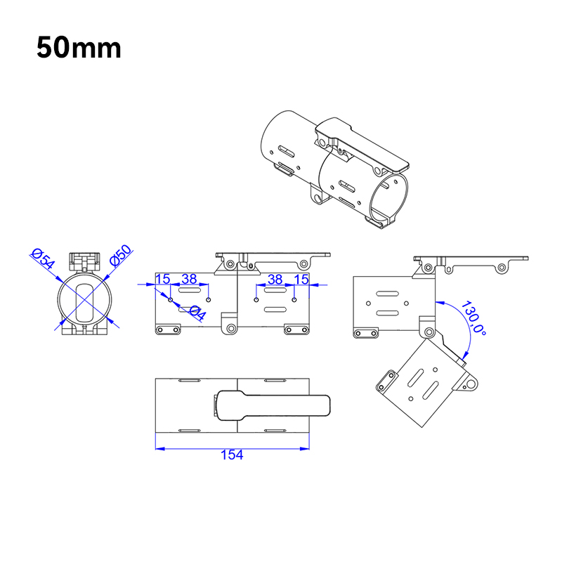 RJXHOBBY 1pcs 40 / 45 / 50mm V2 Quick remove folding arm for Plant Protection UAV Multicopter