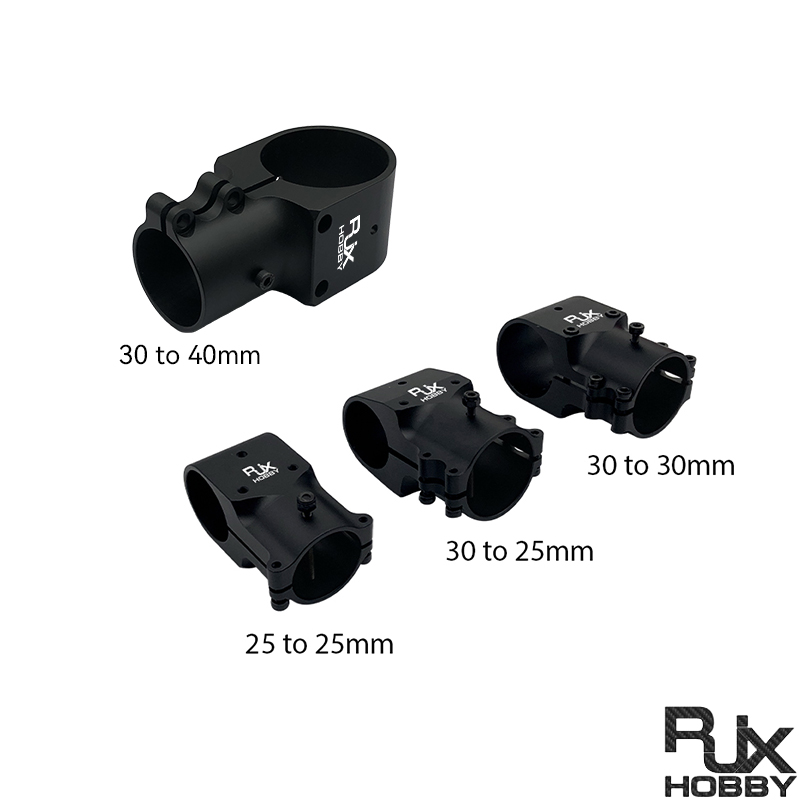 RJX 1pcs Alum 25 to 25mm / 30 to 30mm / 30 to 25mm / 30 to 40mm Tee Joint  Landing Gear Connector Adapter for RC Plant UAV Drone