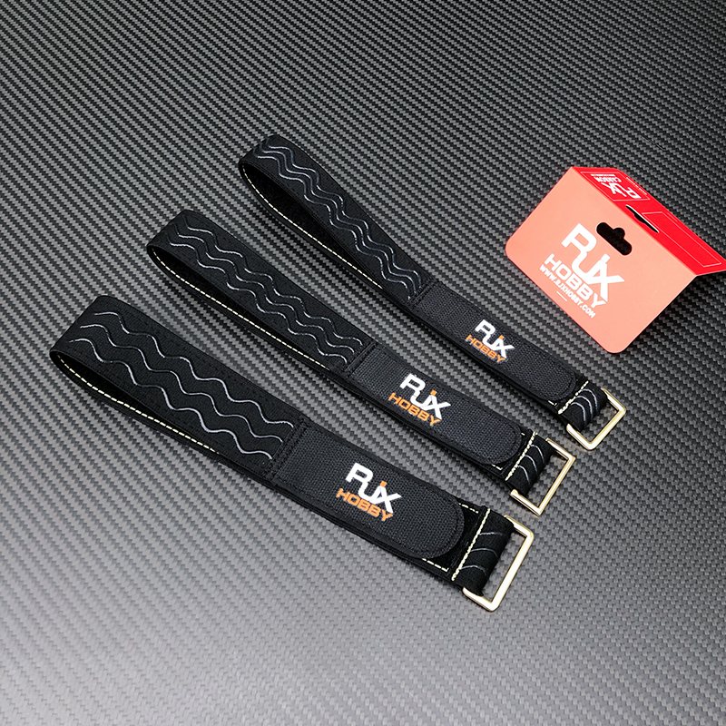 RJX 2pcs 25mm Width Kevlar Stitched Non-Slip Silicone Battery Straps(Length: 300 / 400 / 500 / 600 / 700 / 800 / 1000mm)