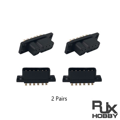 RJXHOBBY 2Pairs MPX12P 12Pin Brushless Motor Servo Connector Quick Release Male Female Battery Plug 