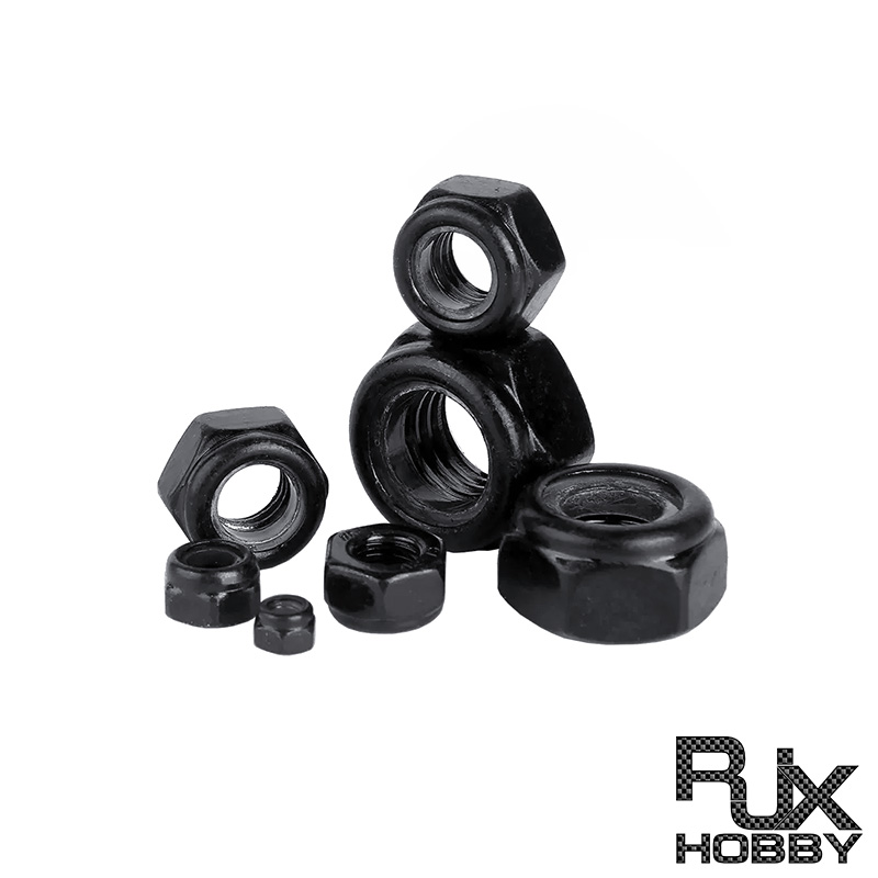 RJX 100pcs black M2 M2.5 M3 M4 Self-Locking Nuts