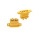 RJXHOBBY 5pcs Amass XT90E-F Brass Gold Plated Female Connector with Dust-proof Cover PVC Plug Protective Sleeve Cap 