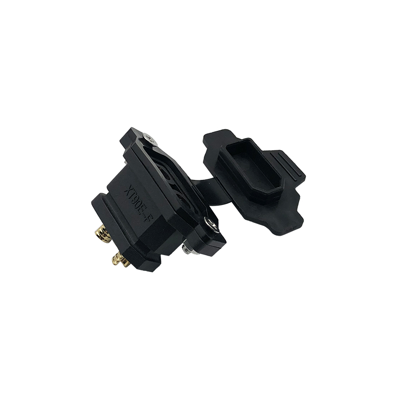 RJXHOBBY 5pcs Amass XT90E-F Brass Gold Plated Female Connector with Dust-proof Cover PVC Plug Protective Sleeve Cap 