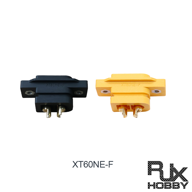 RJXHOBBY 5pcs XT60NE-F Plug with M2.5 Screw Nut Fixed Seat 3.5mm Female Head Gold Plated Connector