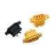 RJX 5pcs Amass XT90NE-F 4.5mm female head gold-plated aircraft model connector with M2.5 nut and plate inner fixed seat