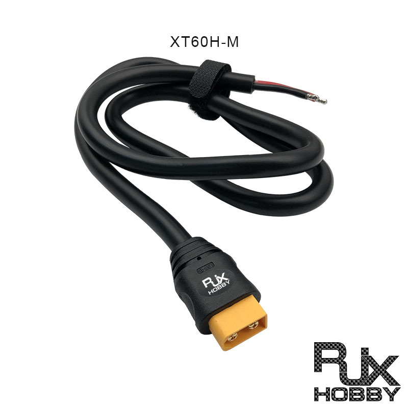 RJX 1pcs XT60H-M Male Plug 80cm Outdoor Power Brass Gold-plated Drone Connector Cable LSD-15