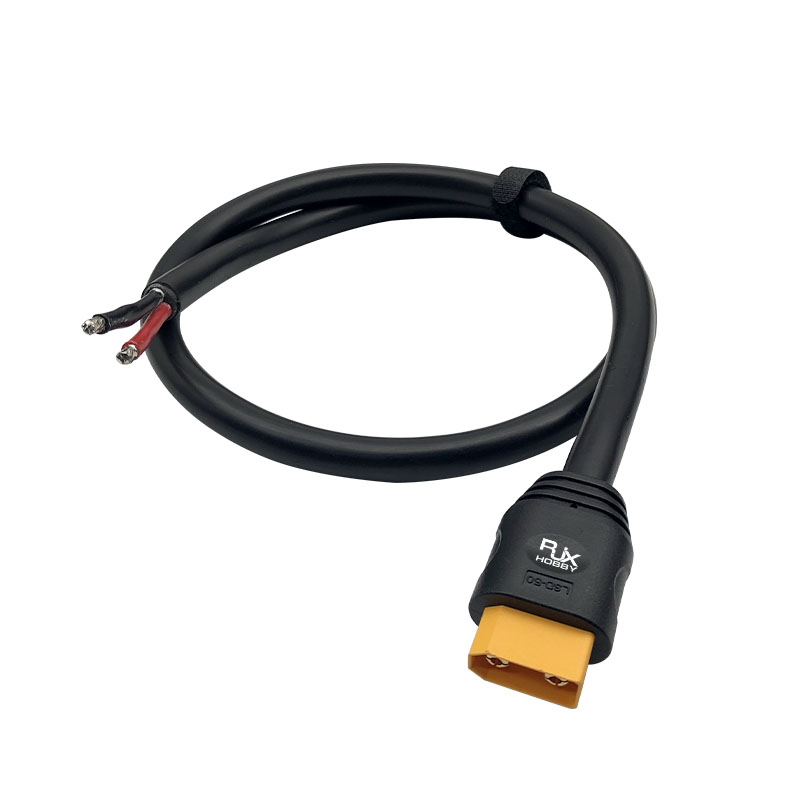 RJX 1pcs XT90H male Plug 80cm Outdoor Power Brass Gold-plated Drone Connector Cable LSD-50 with Plug Fixed Seat Mounting