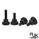 RJX 100pcs M5 M6 GB834 Black Steel Knurl High Step Head Hand Tighten Thumb Screw Curtain Wall Glass Lock Thumbscrew Adjust