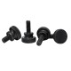 RJX 100pcs M5 M6 GB834 Black Steel Knurl High Step Head Hand Tighten Thumb Screw Curtain Wall Glass Lock Thumbscrew Adjust