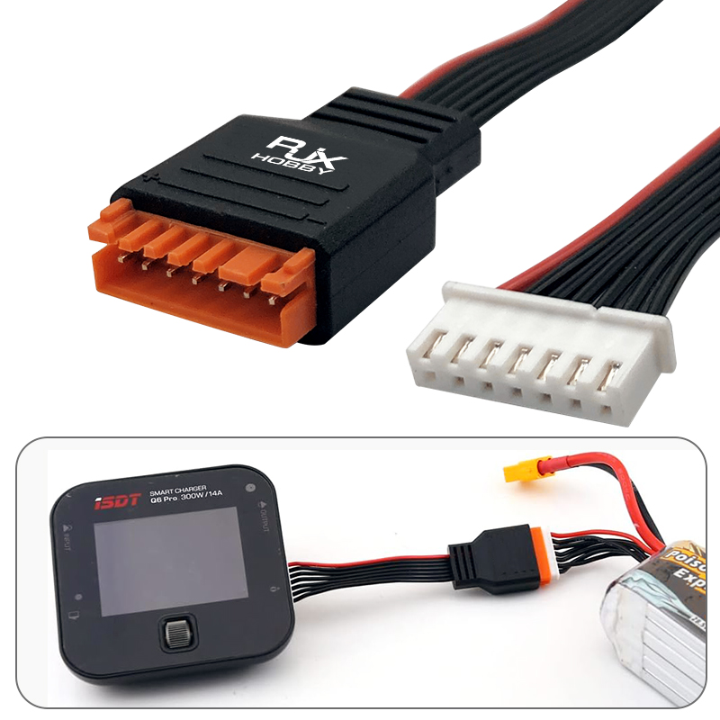RJX 1pcs Charger Extension Cable Balanced Head for 2-6S Lithium Batteries Suitable for HOTA D6 Q6 M8 M6
