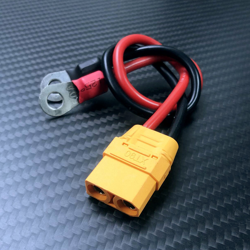 RJX 1pcs XT90 Female to 6mm O Ring Lugs 12AWG 20cm Cable  for RC Lipo Battery FPV Racing Drone 