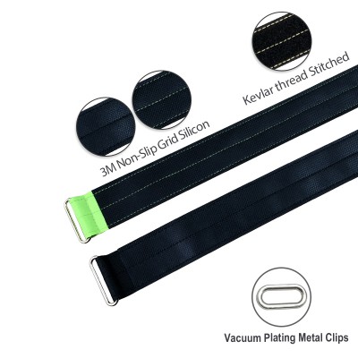 RJXHOBBY 1pcs 40mm Width Kevlar Battery Strap Kevlar Stitching Rubber Grip and Zinc Alloy Seamless Buckle (Length: 400-1000mm)