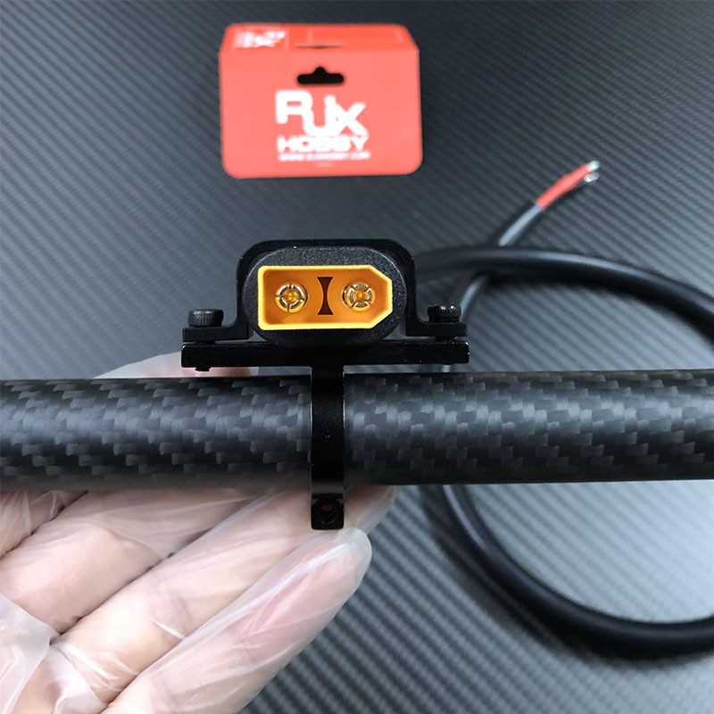 RJX 1pcs XT90H male Plug 80cm Outdoor Power Brass Gold-plated Drone Connector Cable LSD-50 with Plug Fixed Seat Mounting