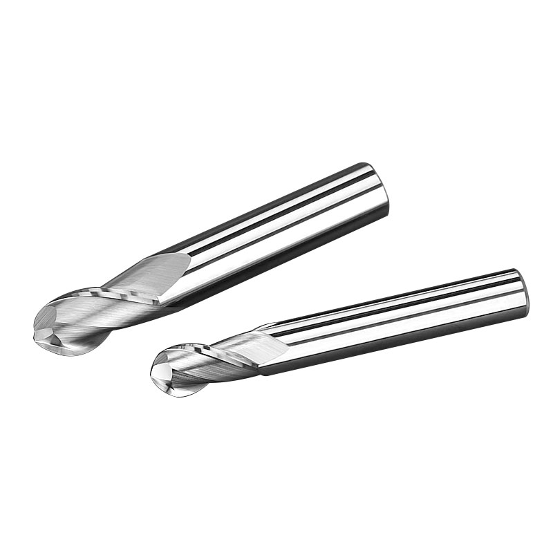RJX 1pcs R0.5-R10  55 ° 2 Flute  tungsten steel Carbide Ball nose Cutter for Aluminum  CNC Center Machining Milling Tool