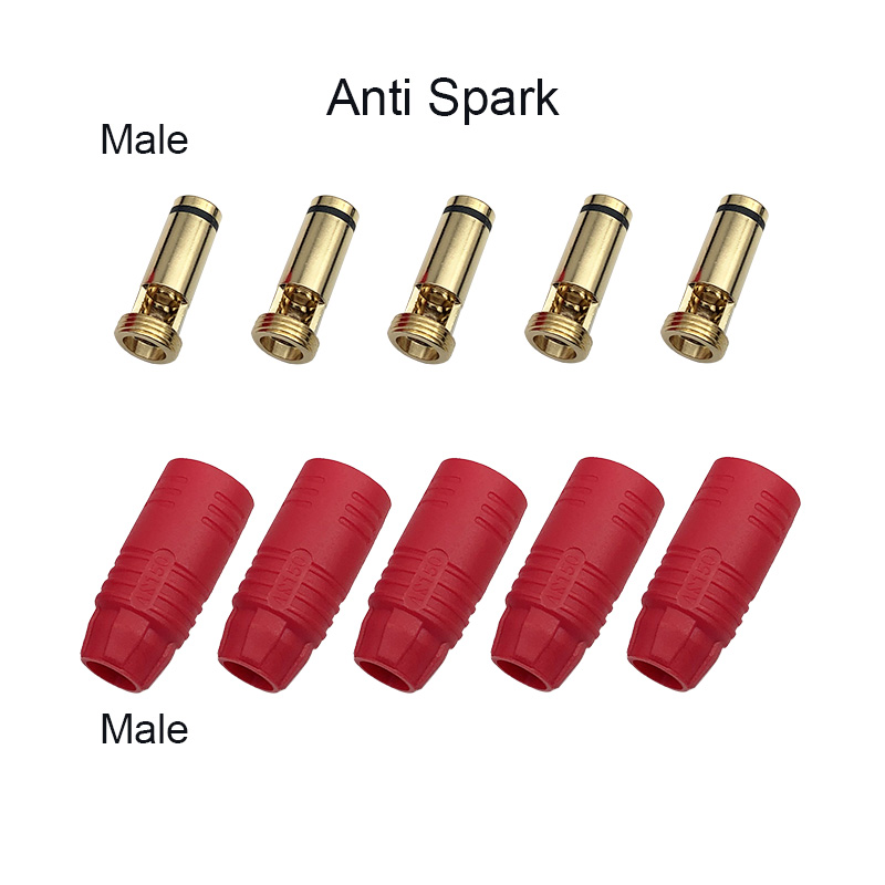 RJXHOBBY 5sets AS150 Male and Female Anti Spark Connector Plug  for Battery, ESC, and Charge Lead