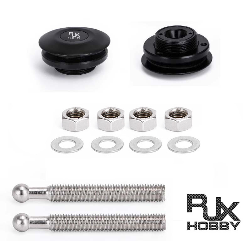 RJX 2 sets Universal Push Button Billet Hood Pins Lock Clip Kit Car Quick Latch New Engine Bonnets