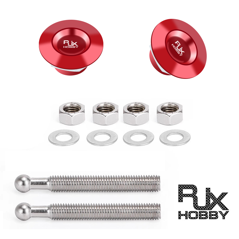 RJX 2 sets Universal Push Button Billet Hood Pins Lock Clip Kit Car Quick Latch New Engine Bonnets