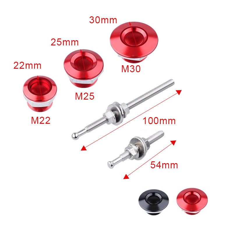 RJX 2 sets Universal Push Button Billet Hood Pins Lock Clip Kit Car Quick Latch New Engine Bonnets