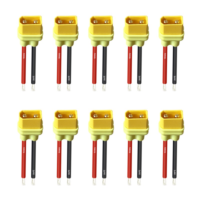 RJXHOBBY XT30U Female Male Connector with 50mm 18AWG Silicone Wire