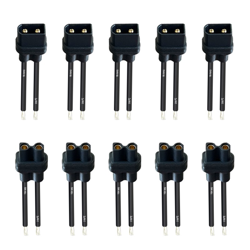 RJXHOBBY XT30U Female Male Connector with 50mm 18AWG Silicone Wire
