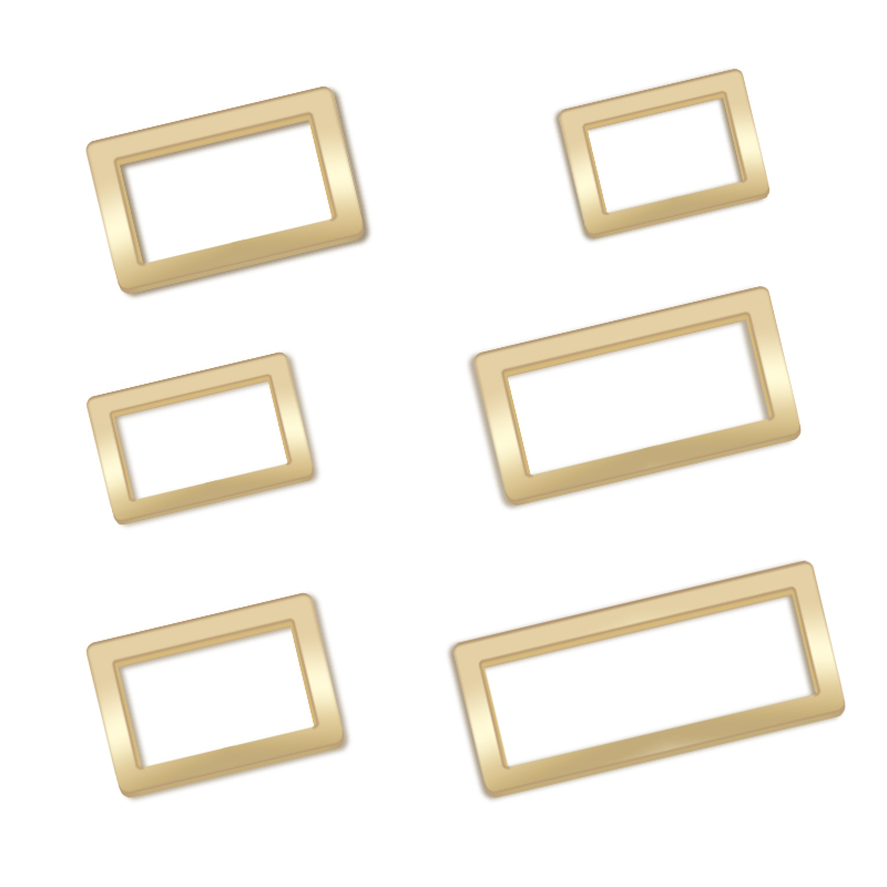RJX 50pcs right-angle gold zinc alloy Metal battery strap Buckle
