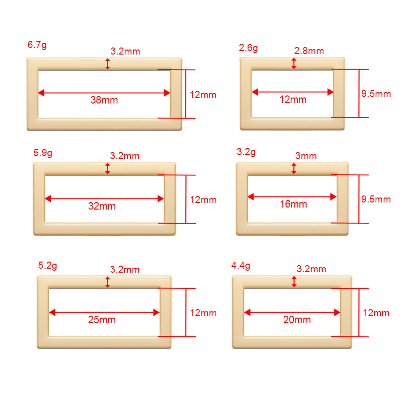 RJX 50pcs right-angle gold zinc alloy Metal battery strap Buckle