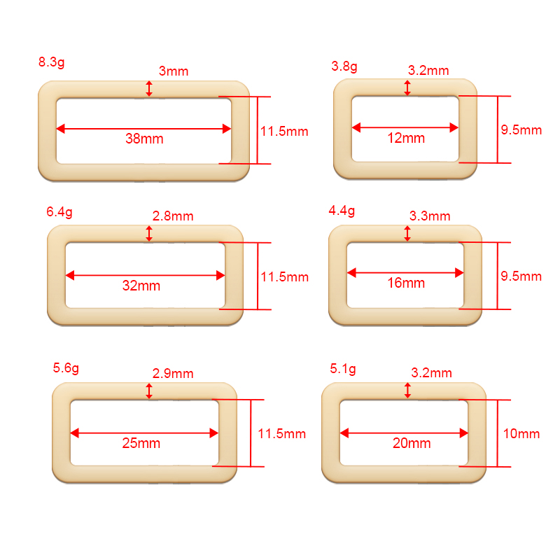 RJX 50pcs Round-angle gold zinc alloy Metal battery strap Buckle