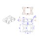 RJX Square Aluminum Tube Clamp for 20mm Square Carbon Fiber Tubes
