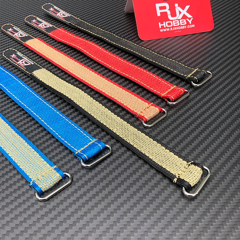 RJXHOBBY 2pcs Zinc Alloy Seamless Buckle Kevlar Battery Strap(Width: 20mm Length: 200 -1000mm ）