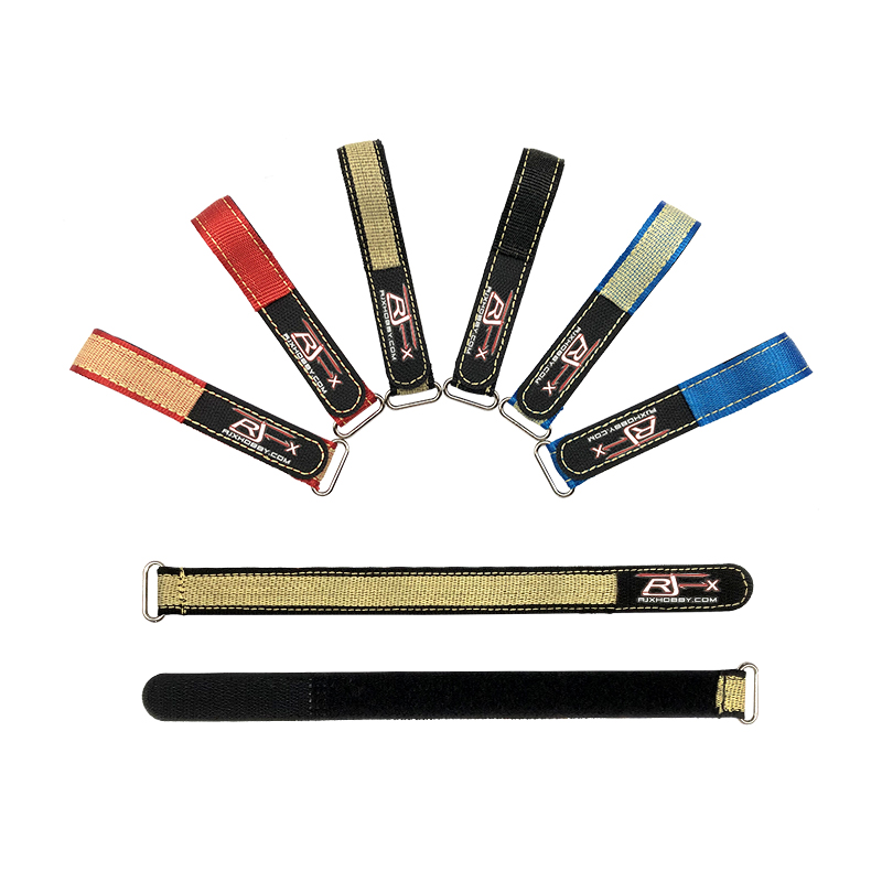 RJXHOBBY 2pcs Zinc Alloy Seamless Buckle Kevlar Battery Strap(Width: 20mm Length: 200 -1000mm ）