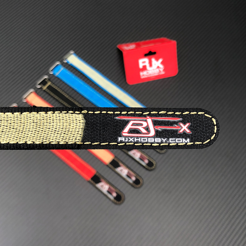 RJXHOBBY 2pcs Zinc Alloy Seamless Buckle Kevlar Battery Strap(Width: 20mm Length: 200 -1000mm ）