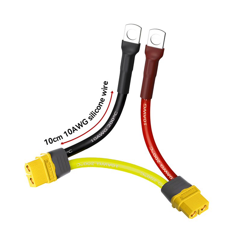 RJXHOBBY 1pcs XT60 Male/Female to 6.2mm copper nose with 10AWG Cable Mount Connector Plug 