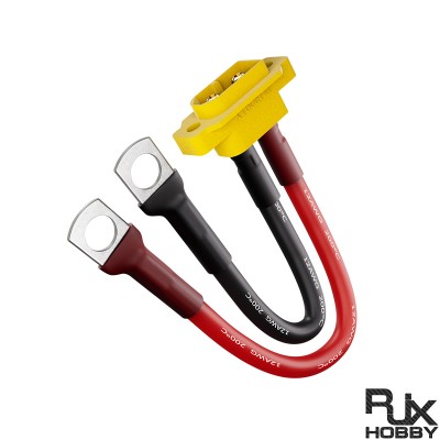 RJXHOBBY 1pcs XT60E-M Male to 6.2mm copper nose with 12AWG Cable Mount Connector Plug for RC Drone