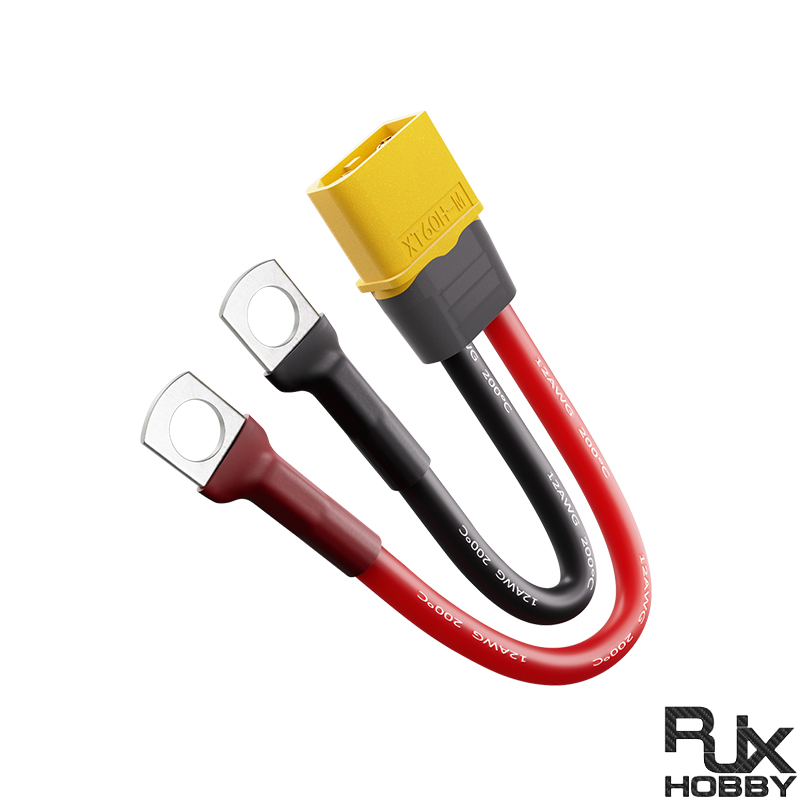 RJXHOBBY 1pcs XT60H Male/Female to 6.2mm copper nose with 12AWG Cable Mount Connector Plug