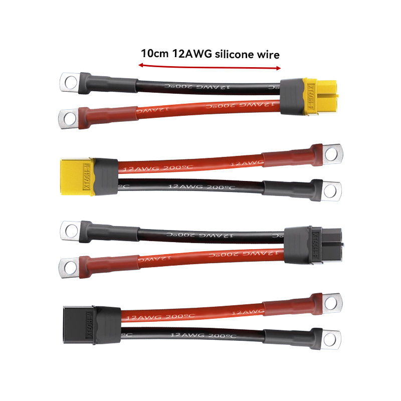 RJXHOBBY 1pcs XT60H Male/Female to 6.2mm copper nose with 12AWG Cable Mount Connector Plug