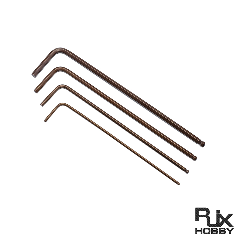 RJX 4pcs L Shaped Hex Key Wrench 1.5 2.0 2.5 3.0mm Hexagon Ball Head Screwdriver Ball Head  Wrench Tools