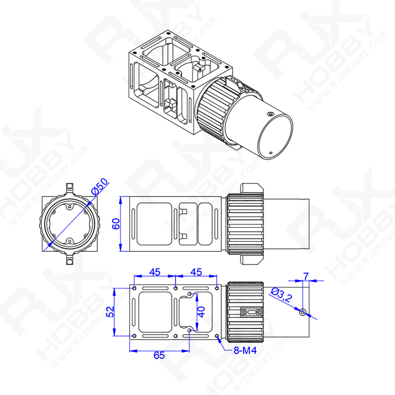 RJX 1pcs 50mm Quick Release Folding Arm Pipe Clamp for Plant Agriculture UAV Drone