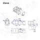 RJX 1pcs 20mm 25mm Aluminum alloy folding side arm pipe joint for plant protection uav RC helicopter spareparts