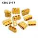 RJX 5pairs Amass XT60 (2+4) Male Female Plug Connector with Signal Pin and Sheath 