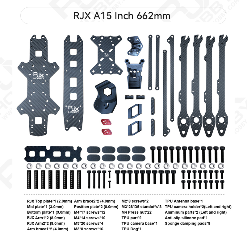 RJX A15 Inch Large Size Long Endurance X-class Frame Kit for RC FPV Racing Drone