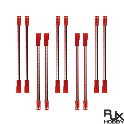 RJX 10pcs 10cm 20AWG 2Pin JST Male to Female Connector Extension Cable Wire