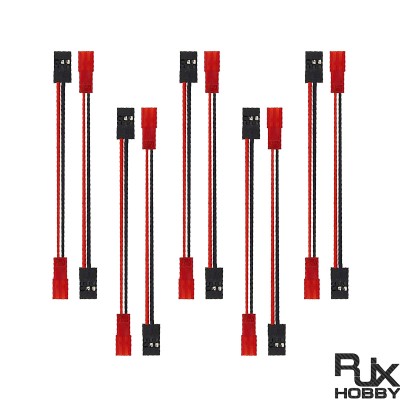 RJX 10pcs 10cm 20AWG JR Male Servo to JST Female Plug Receiver Connector Adapter Cable 