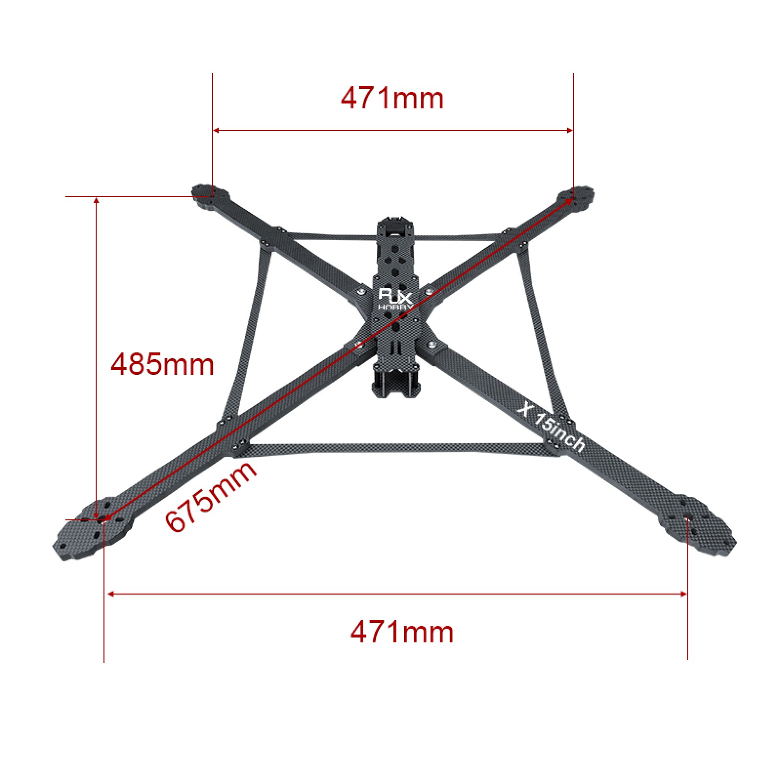 RJX X15 inch Carbon Fiber Frame Kit For RC FPV Racing Drone