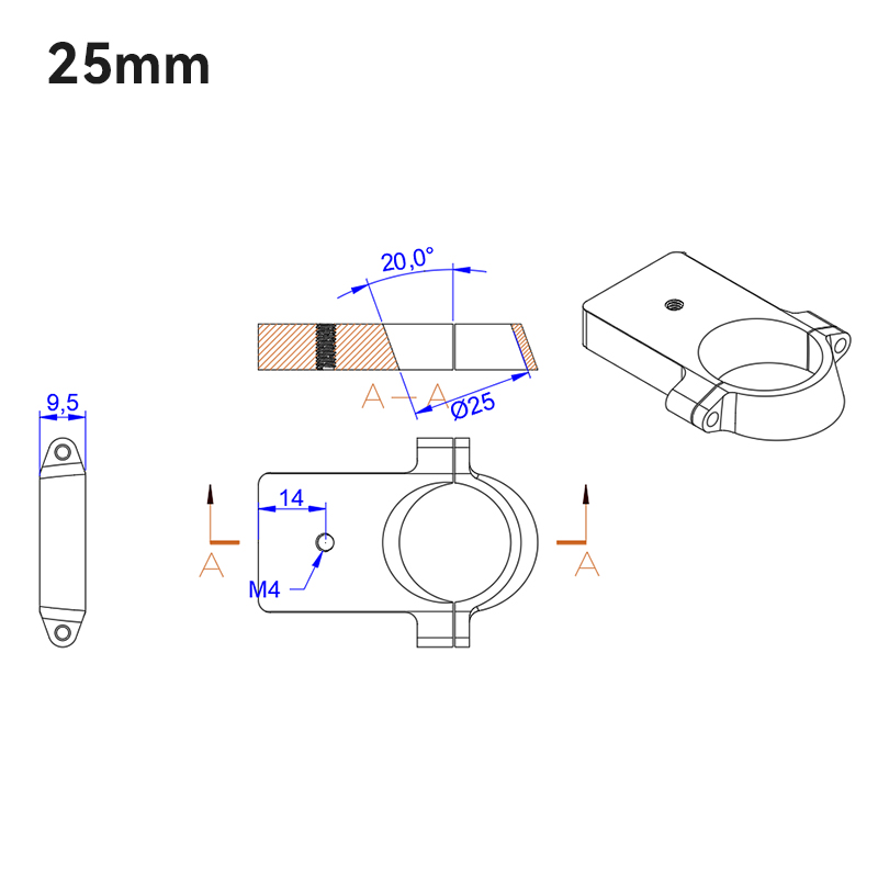 RJX 1 PCS 20mm 25mm 30mm  Mount fixed seat for  UAV drone Tube